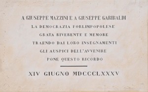Lapide Mazzini - Garibaldi - via Saffi - C. Ferlauto IBC