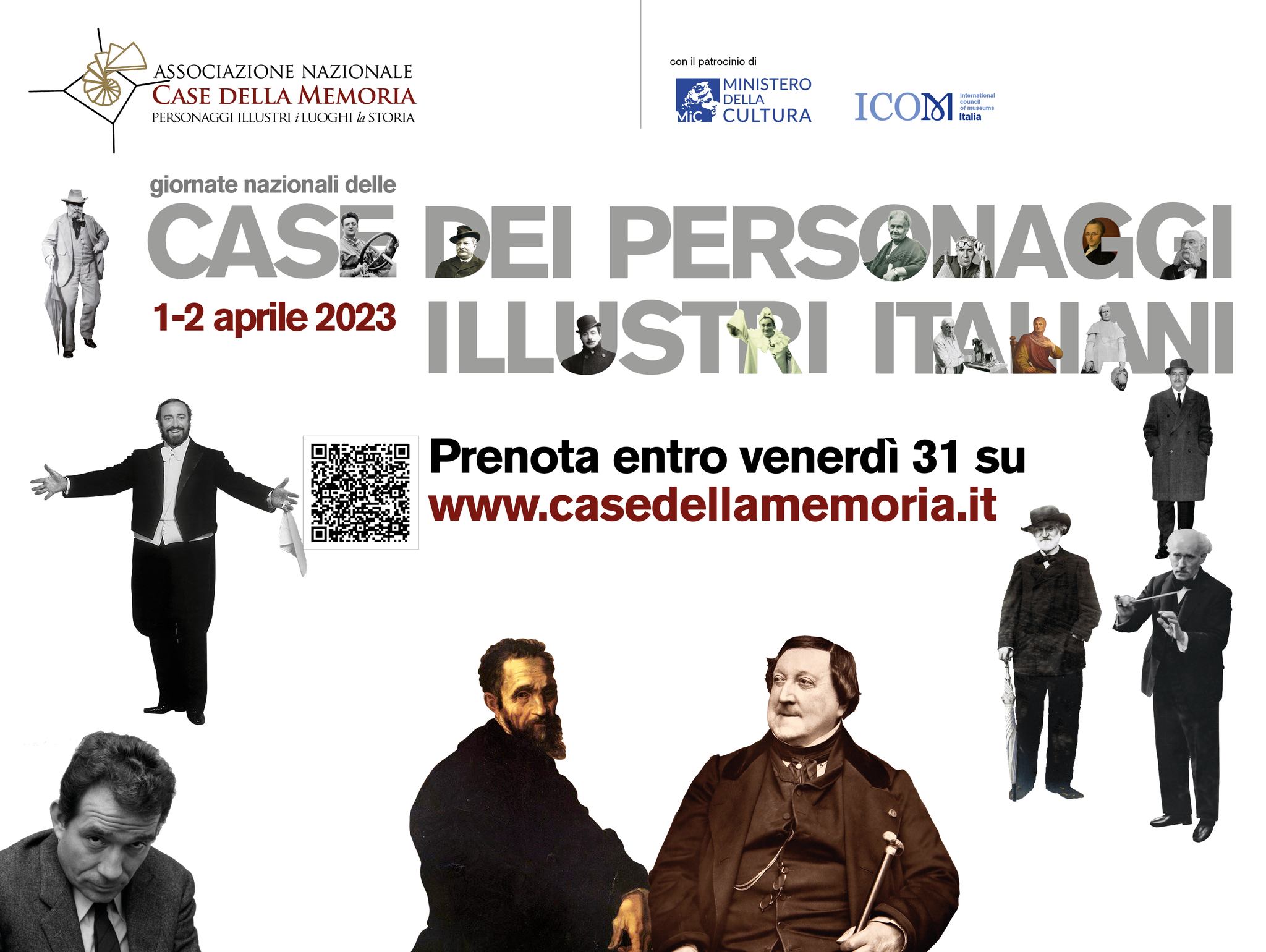volantino evento Case Italiani illustri